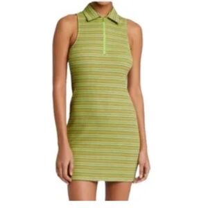 Women's Sleeveless Zip-Front Bodycon Polo Dress